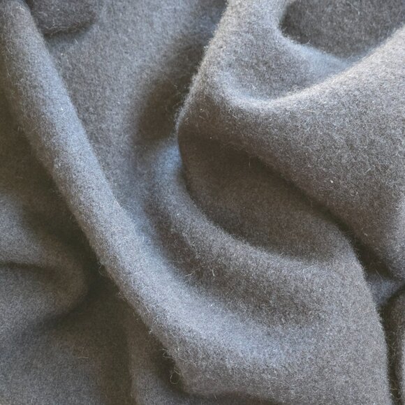 Thick BLACK Cashmere Oversized Scarf Brushed Felted - Picture 10 of 11
